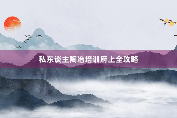 私东谈主陶冶培训府上全攻略